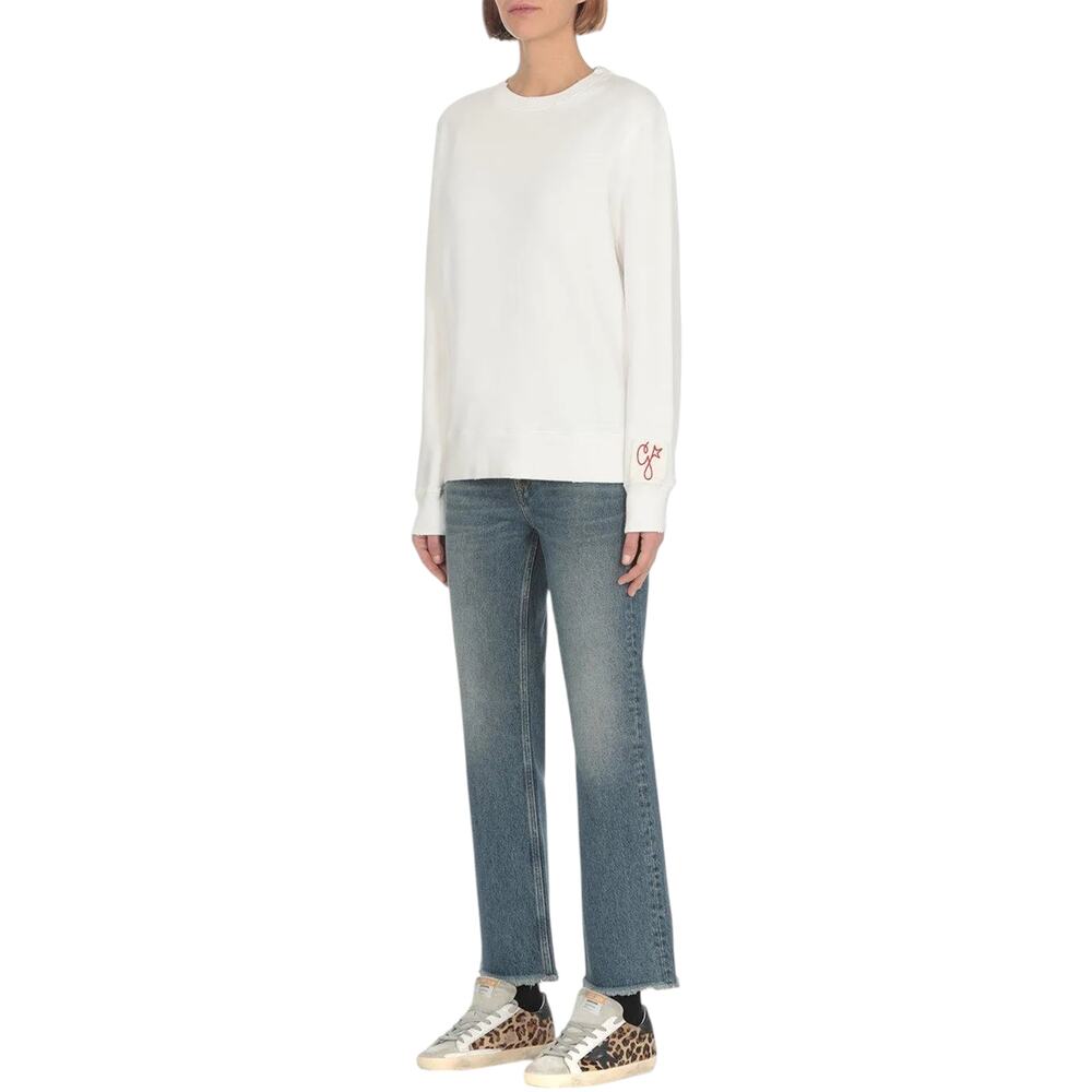 GOLDEN GOOSE Logo Patch Distressed Sweatshirt S